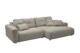 KAWOLA Sofa MIKA Ecksofa Cord steingrau