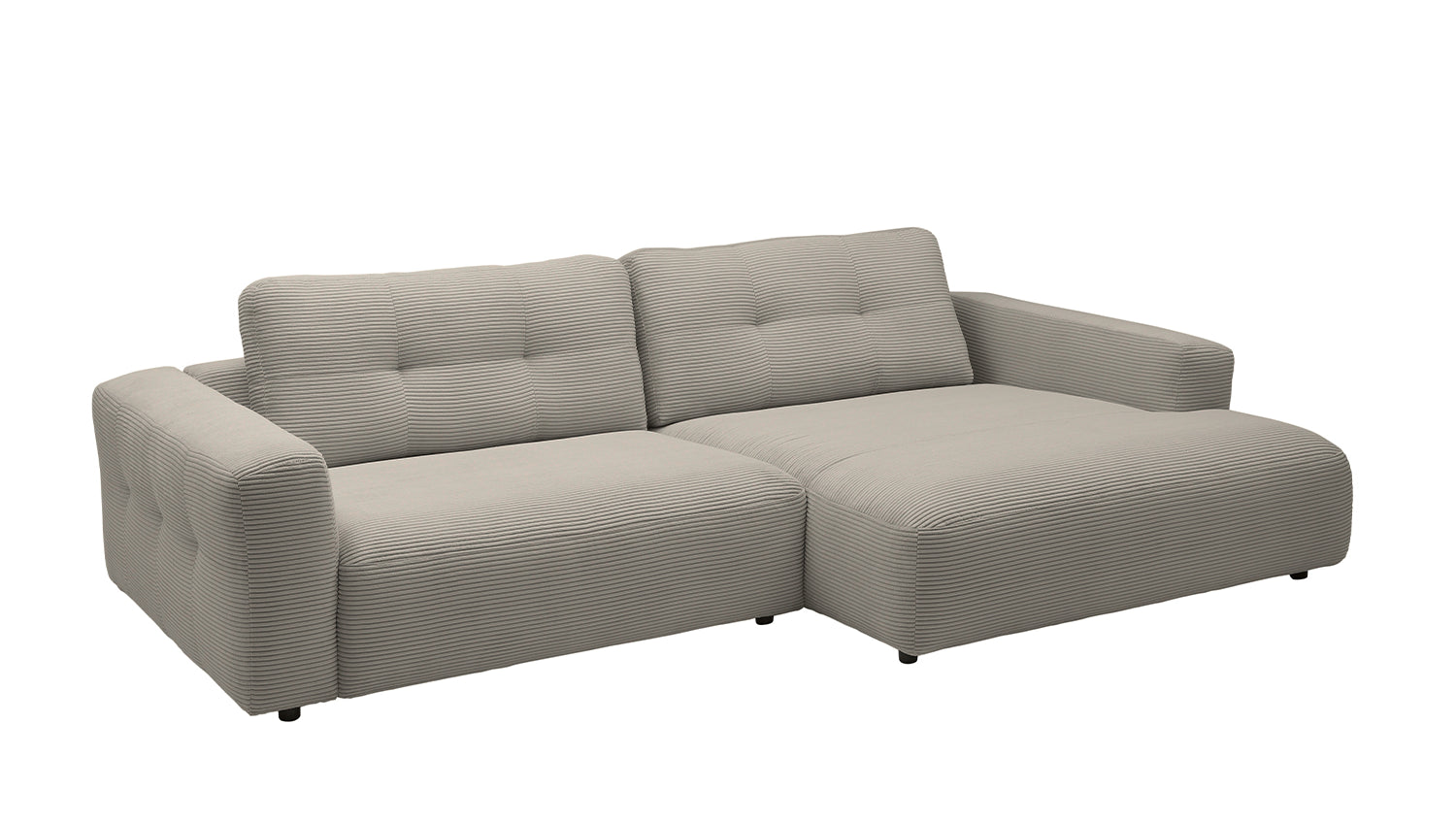 KAWOLA Sofa MIKA Ecksofa Cord steingrau