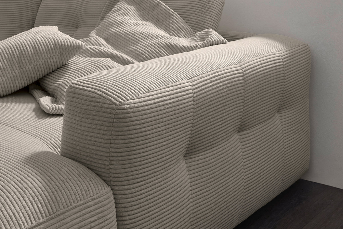 KAWOLA Sofa MIKA Ecksofa Cord steingrau