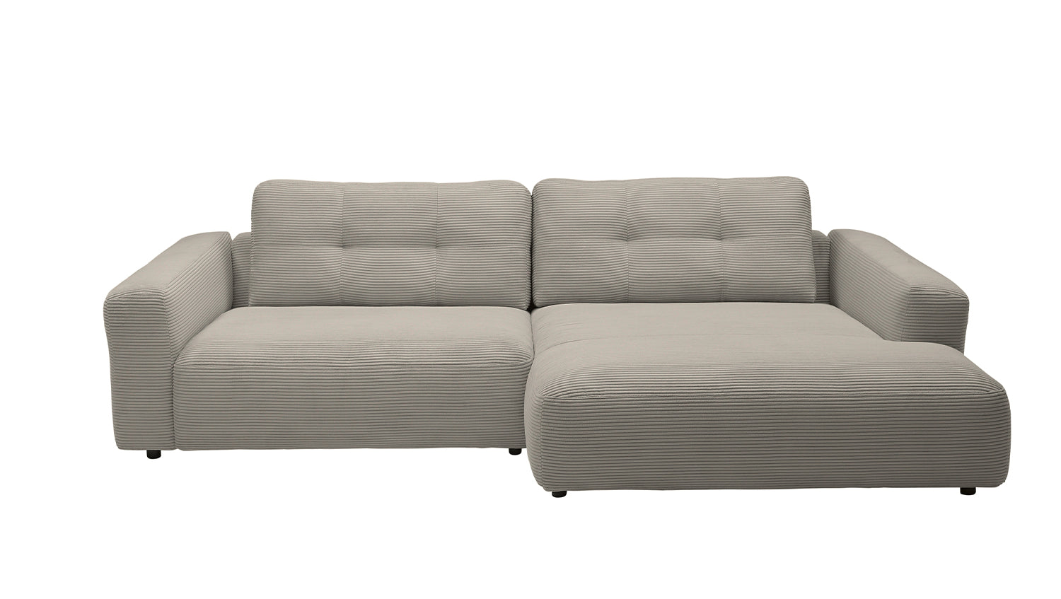 KAWOLA Sofa MIKA Ecksofa Cord steingrau