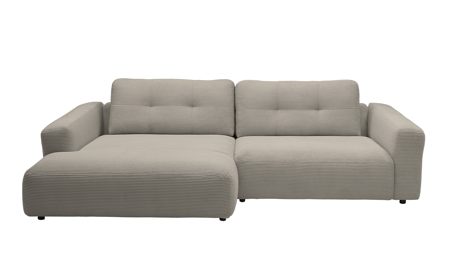 KAWOLA Sofa MIKA Ecksofa Cord steingrau