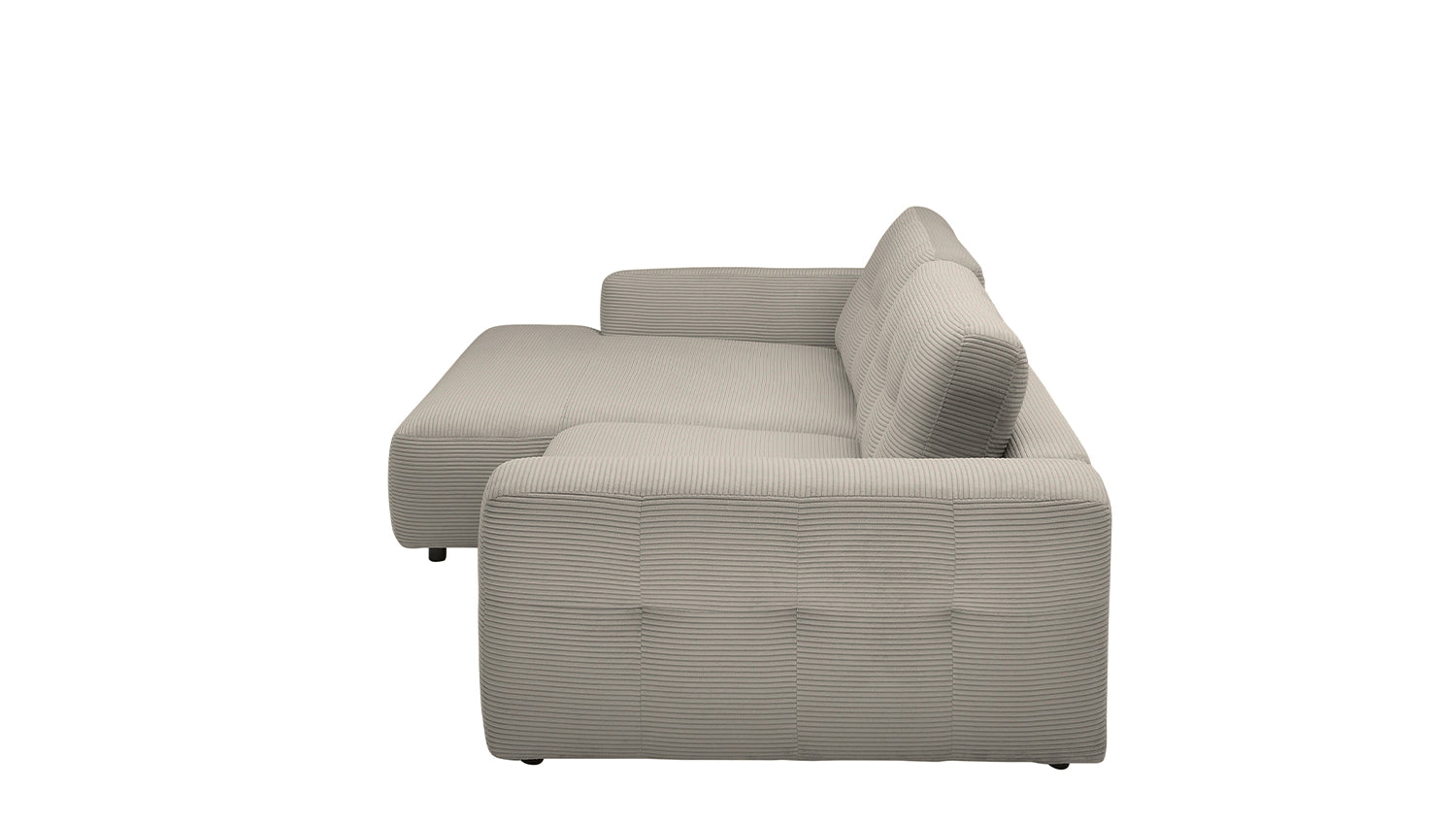 KAWOLA Sofa MIKA Ecksofa Cord steingrau