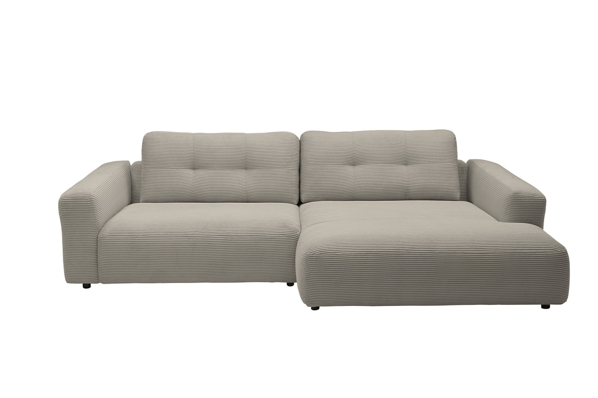 KAWOLA Sofa MIKA Ecksofa Cord steingrau