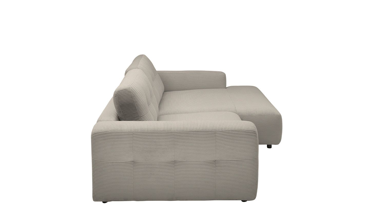KAWOLA Sofa MIKA Ecksofa Cord steingrau