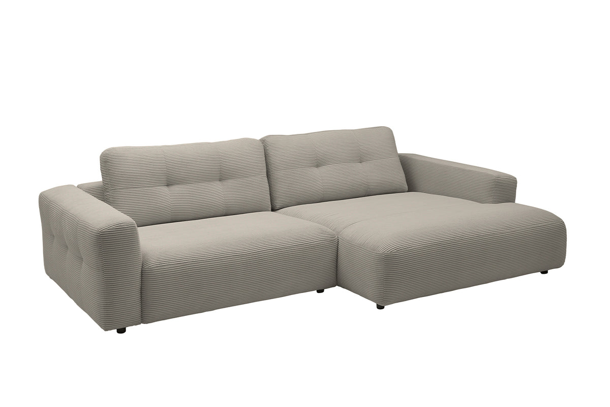 KAWOLA Sofa MIKA Ecksofa Cord steingrau