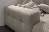 KAWOLA Sofa MIKA Ecksofa Cord steingrau