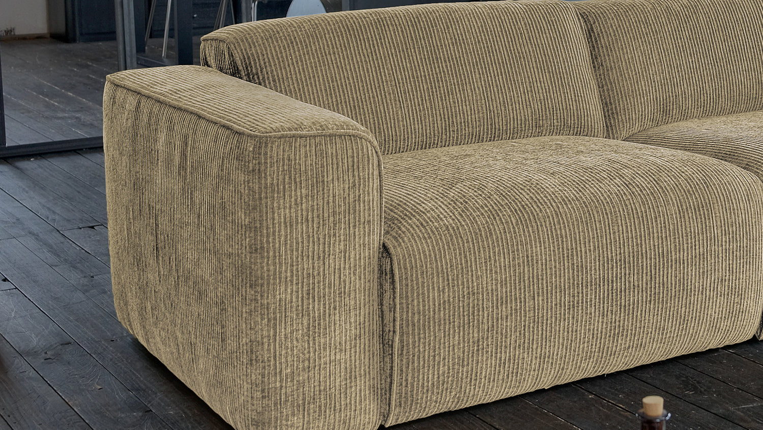 KAWOLA Sofa NELE 3-Sitzer Cord beige