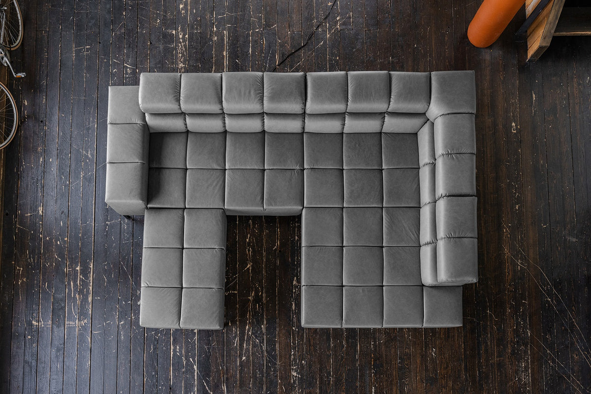 KAWOLA Sofa NELSON Ecksofa Leder anthrazit