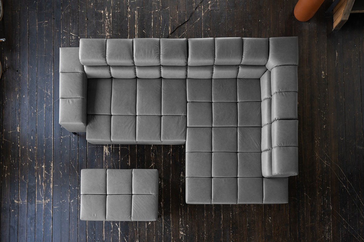 KAWOLA Sofa NELSON Ecksofa Leder anthrazit