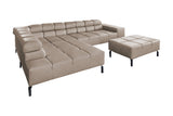 KAWOLA Sofa NELSON Ecksofa Leder grau