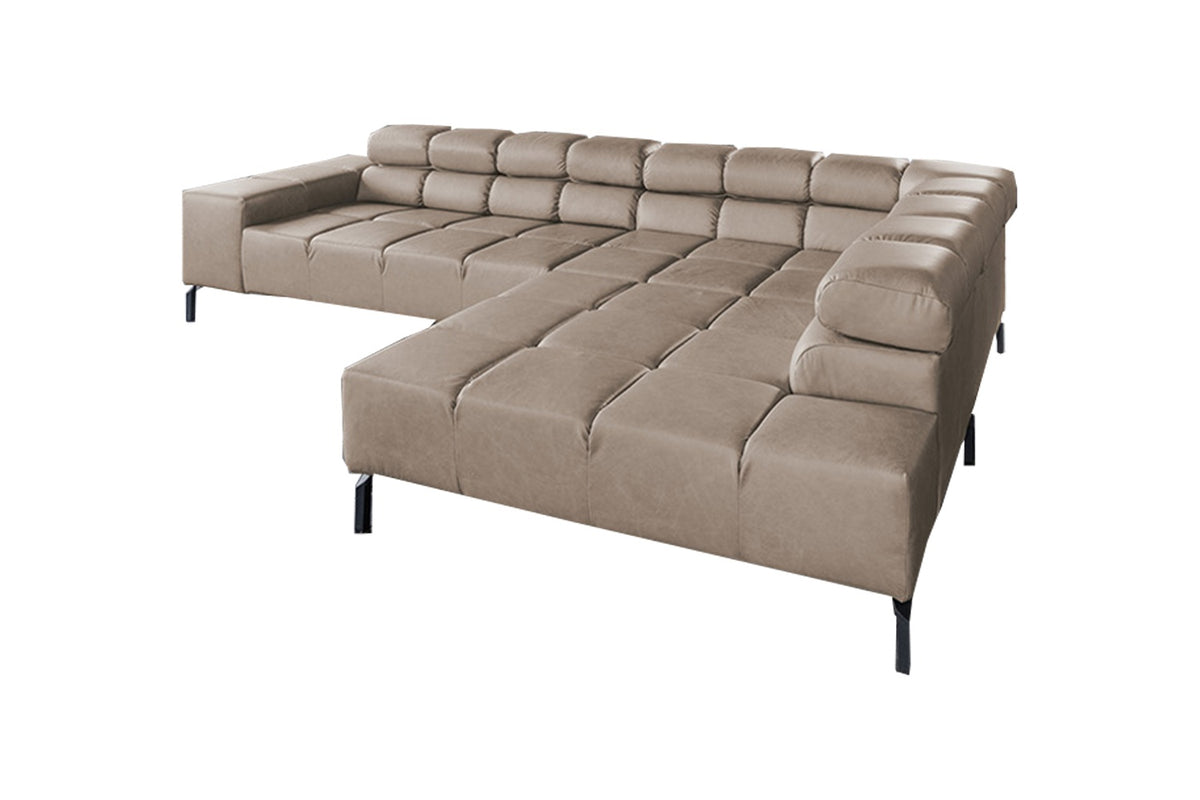 KAWOLA Sofa NELSON Ecksofa Leder grau