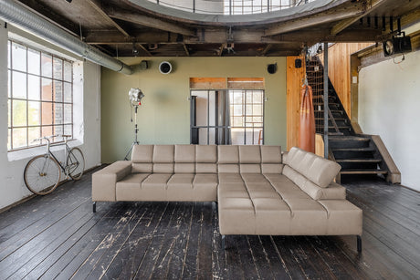 KAWOLA Sofa NELSON Ecksofa Leder grau