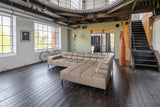 KAWOLA Sofa NELSON Ecksofa Leder grau, Rechts, Ohne Zusatzausstattung, Relaxfunktion