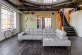 KAWOLA Sofa NELSON Ecksofa Leder hellgrau