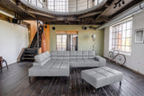 KAWOLA Sofa NELSON Ecksofa Leder hellgrau