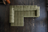 KAWOLA Sofa NELSON Ecksofa Leder olivgrün