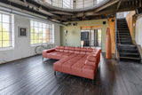 KAWOLA Sofa NELSON Ecksofa Leder rot, Rechts, Ohne Zusatzausstattung, Relaxfunktion
