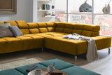 KAWOLA Sofa NELSON Ecksofa Velvet curry
