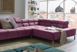 KAWOLA Sofa NELSON Ecksofa Velvet purple