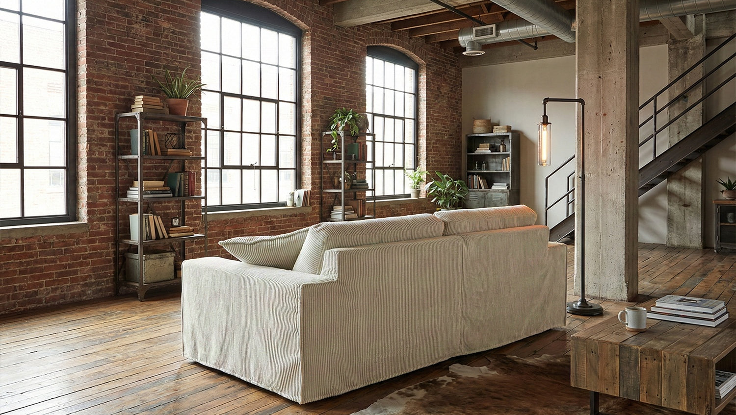 KAWOLA Sofa NETTA 3-Sitzer Bezug abziehbar Cord cremeweiß