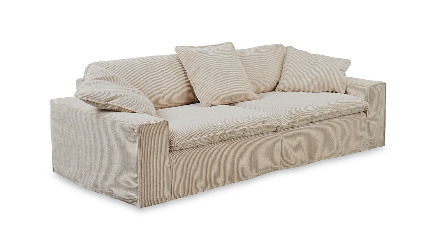 KAWOLA Sofa NETTA 3-Sitzer Bezug abziehbar Cord cremeweiß