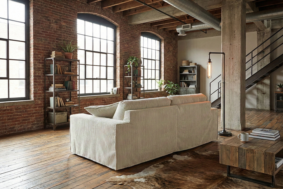 KAWOLA Sofa NETTA 3-Sitzer Bezug abziehbar Cord cremeweiß