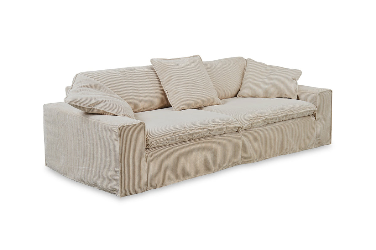 KAWOLA Sofa NETTA 3-Sitzer Bezug abziehbar Cord cremeweiß
