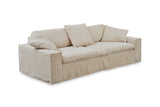KAWOLA Sofa NETTA 3-Sitzer Bezug abziehbar Cord cremeweiß