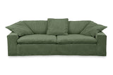 KAWOLA Sofa NETTA 4Sitzer Bezug abziehbar Cord moosgrün