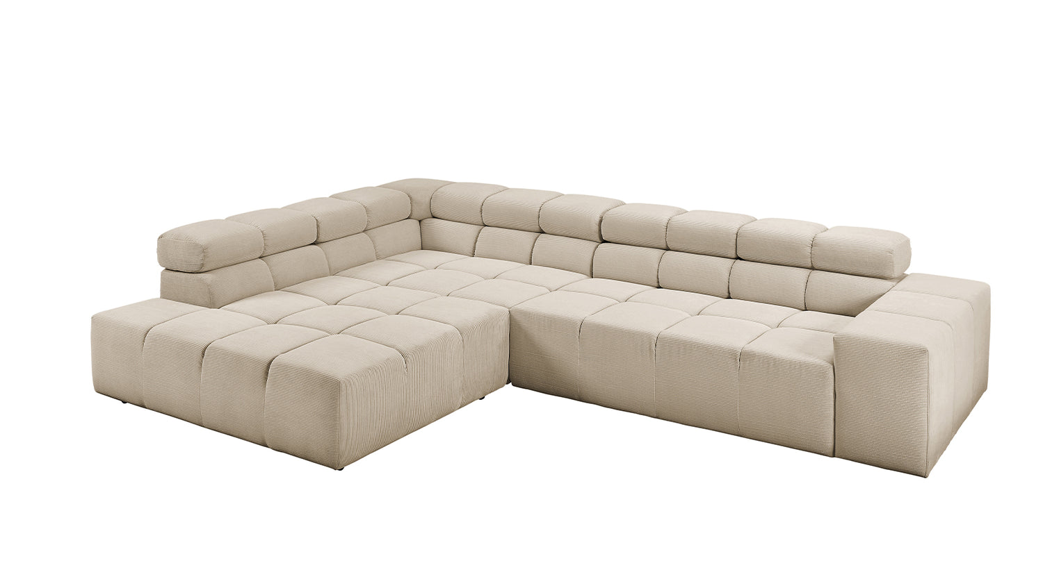 KAWOLA Sofa NEVADA Ecksofa Feincord beige