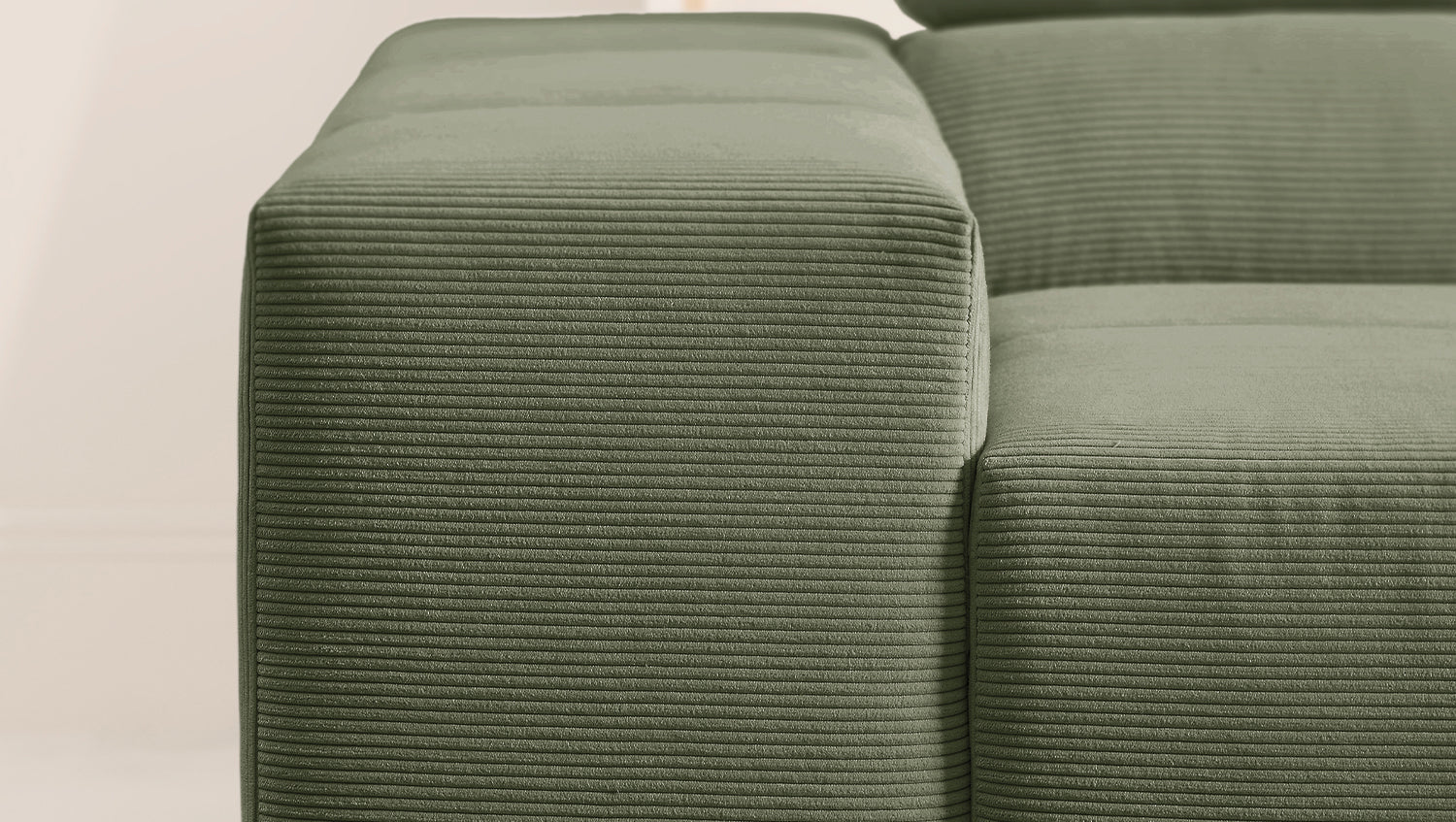 KAWOLA Sofa NEVADA Ecksofa Feincord olivgrün