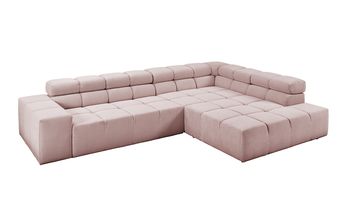 KAWOLA Sofa NEVADA Ecksofa Feincord rosa