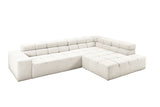 KAWOLA Sofa NEVADA Ecksofa Feincord weiß