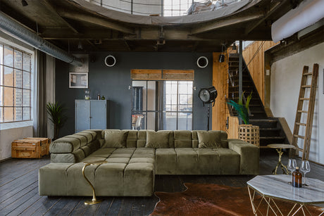 KAWOLA Sofa NEVADA Ecksofa Velvet olivgrün, Links, Ohne Komfortfunktion