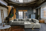 KAWOLA Sofa NEVADA Ecksofa Velvet silber