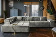 KAWOLA Sofa NEVADA Ecksofa Velvet silber, Links, Ohne Komfortfunktion