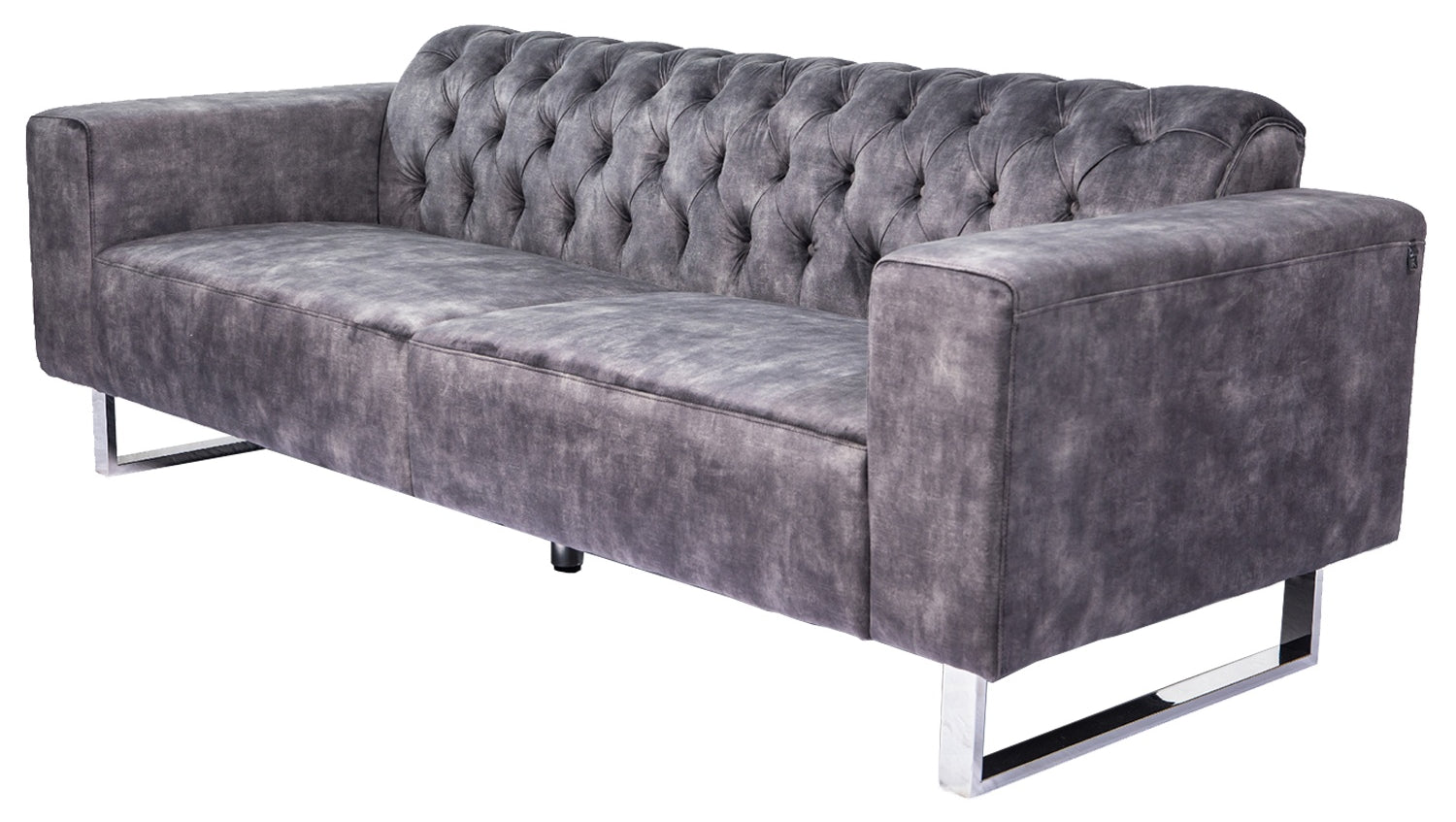 KAWOLA Sofa NILO 3-Sitzer Velvet Vintage anthrazit
