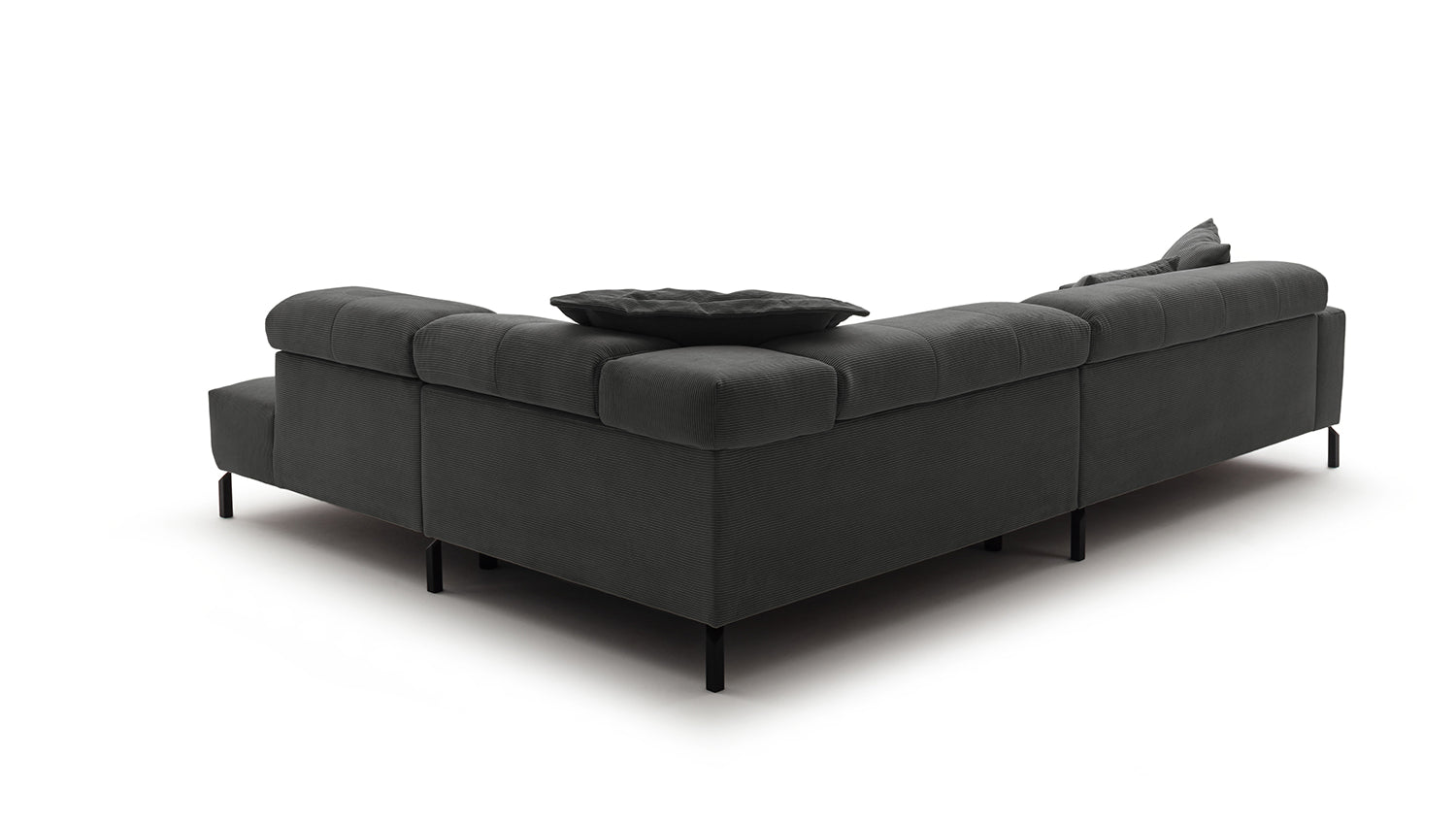 KAWOLA Sofa OHIO Ecksofa Feincord anthrazit