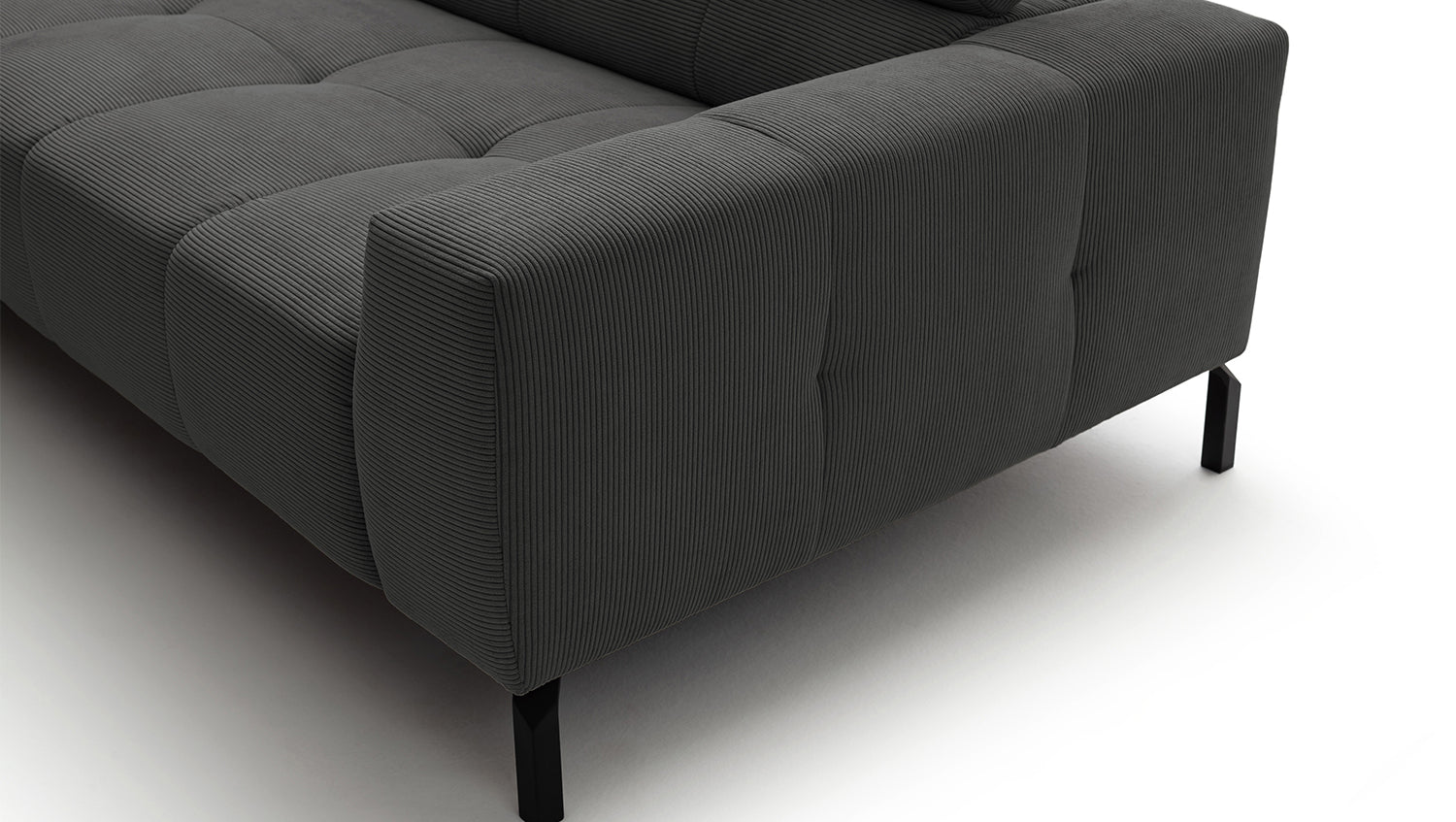 KAWOLA Sofa OHIO Ecksofa Feincord anthrazit