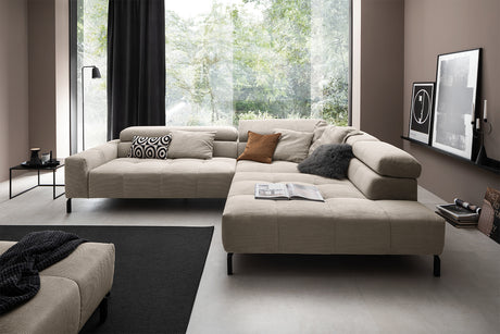 KAWOLA Sofa OHIO Ecksofa Feincord beige