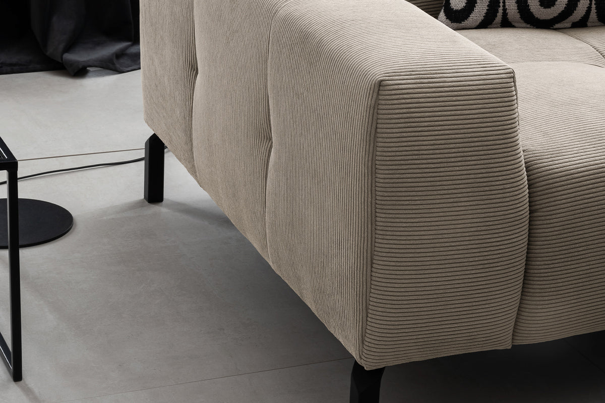 KAWOLA Sofa OHIO Ecksofa Feincord beige