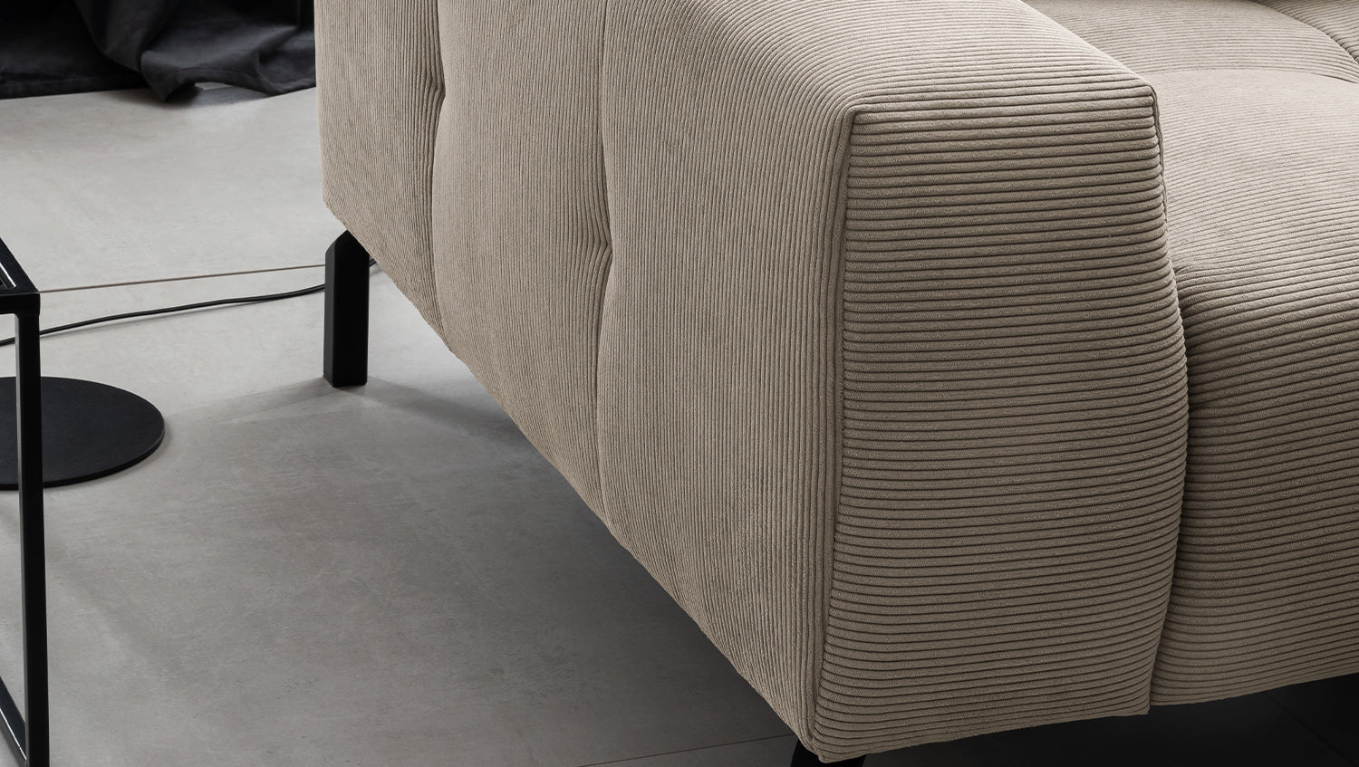 KAWOLA Sofa OHIO Ecksofa Feincord beige