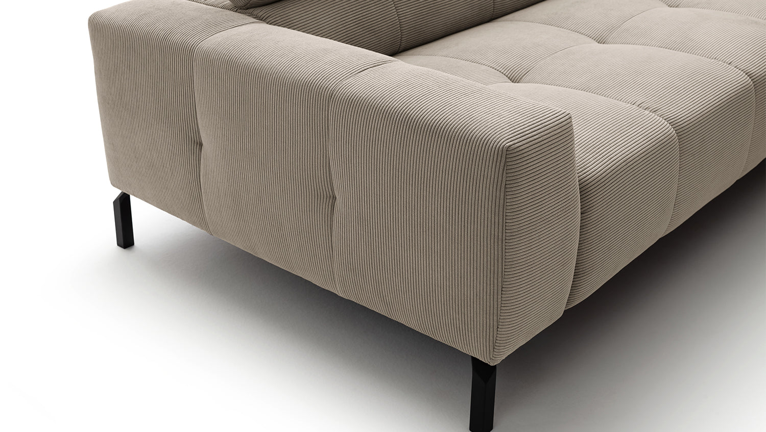 KAWOLA Sofa OHIO Ecksofa Feincord beige
