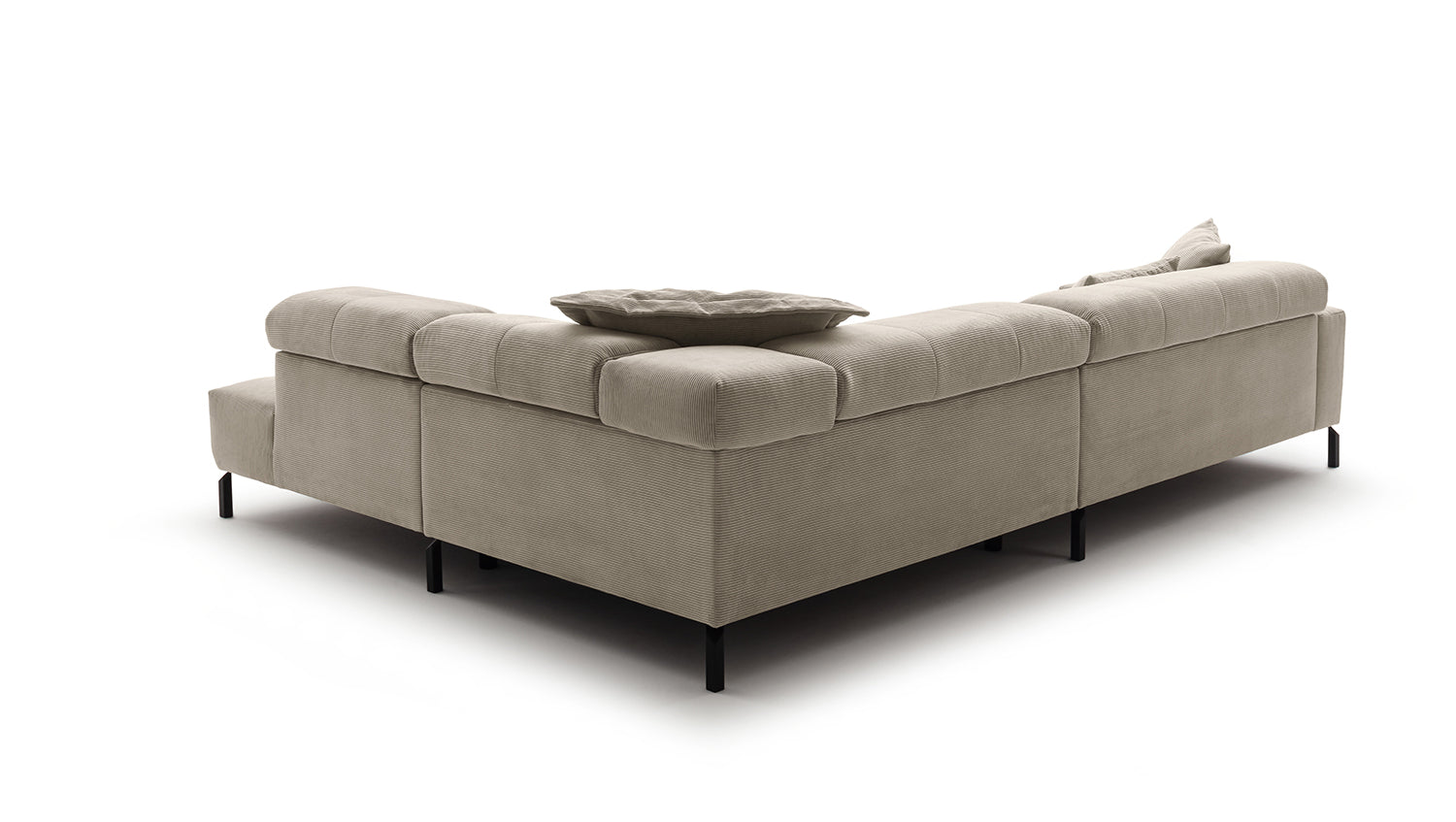 KAWOLA Sofa OHIO Ecksofa Feincord beige