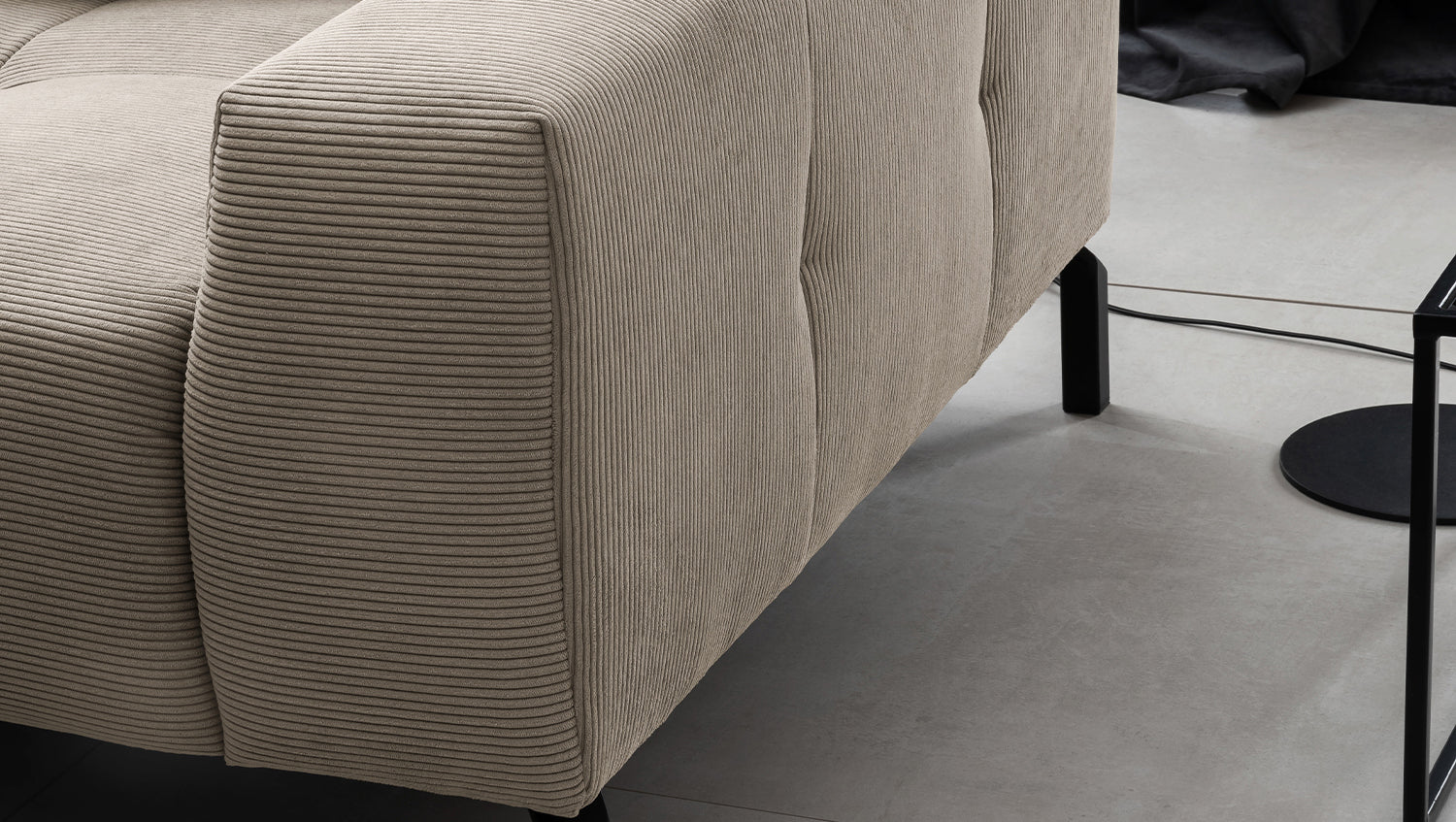 KAWOLA Sofa OHIO Ecksofa Feincord beige