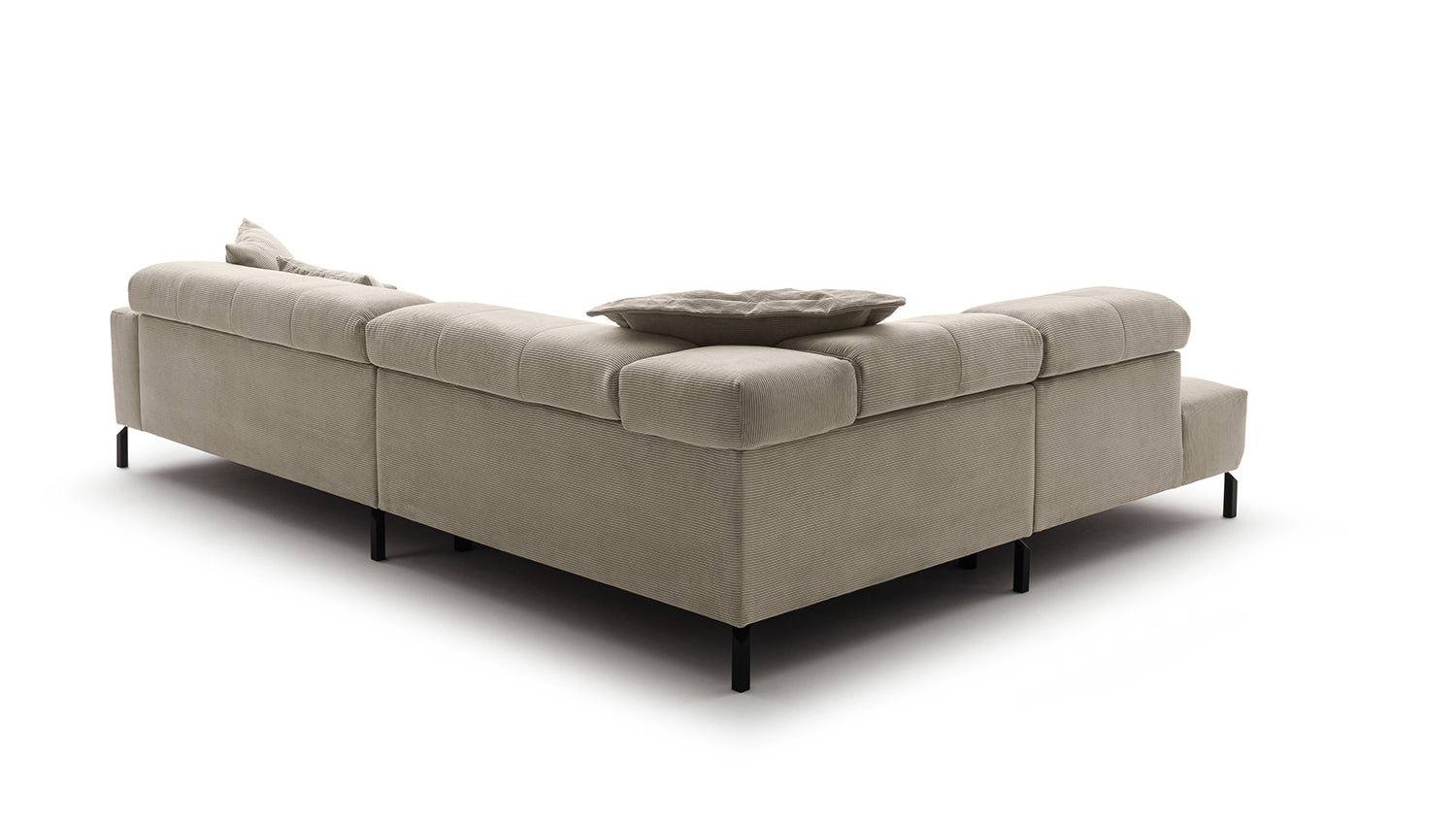 KAWOLA Sofa OHIO Ecksofa Feincord beige