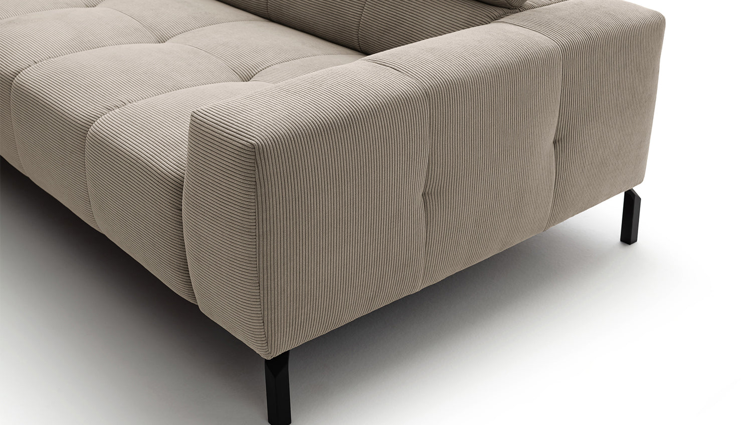 KAWOLA Sofa OHIO Ecksofa Feincord beige