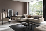 KAWOLA Sofa OHIO Ecksofa Feincord beige, Links, Relaxfunktion