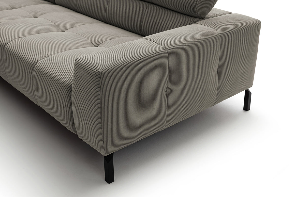 KAWOLA Sofa OHIO Ecksofa Feincord grau