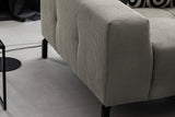 KAWOLA Sofa OHIO Ecksofa Feincord grau